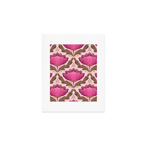 Sewzinski Diamond Floral Pattern Pink Art Print