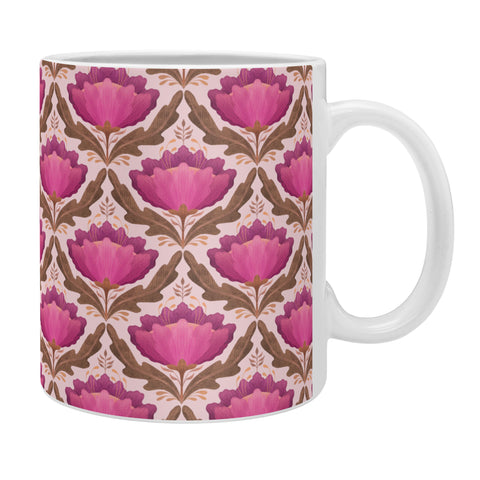 Sewzinski Diamond Floral Pattern Pink Coffee Mug