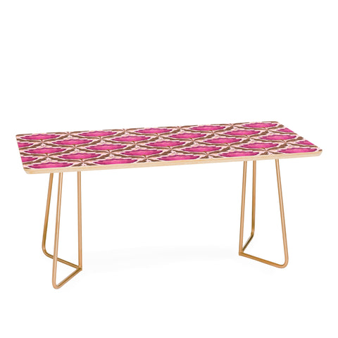 Sewzinski Diamond Floral Pattern Pink Coffee Table