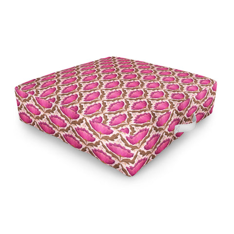Sewzinski Diamond Floral Pattern Pink Outdoor Floor Cushion