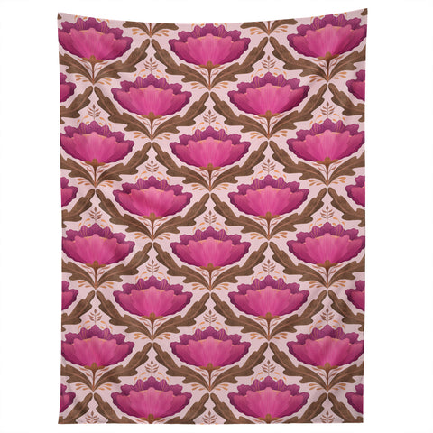 Sewzinski Diamond Floral Pattern Pink Tapestry