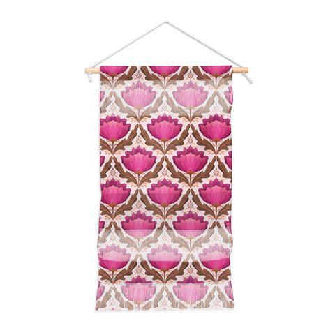 Sewzinski Diamond Floral Pattern Pink Wall Hanging Portrait