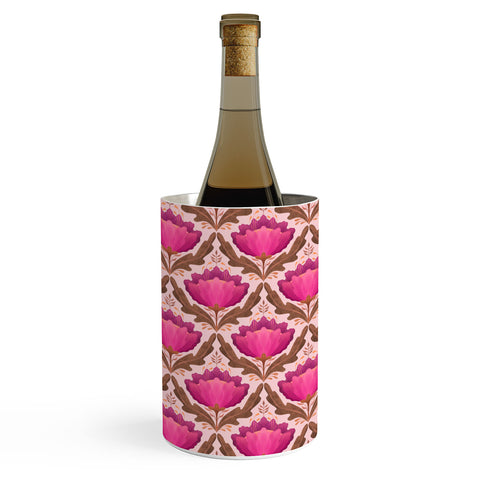 Sewzinski Diamond Floral Pattern Pink Wine Chiller