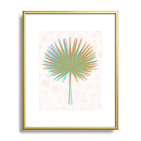 Sewzinski Fan Palm Leaves Metal Framed Art Print