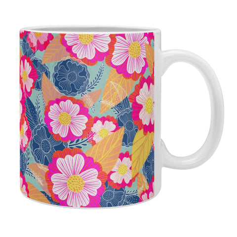 Sewzinski Floating Flowers Pink and Blue Coffee Mug