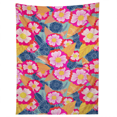 Sewzinski Floating Flowers Pink and Blue Tapestry