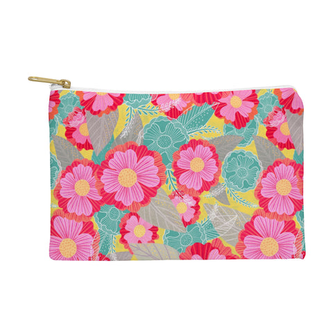 Sewzinski Floating Flowers Red Turquoise Pouch