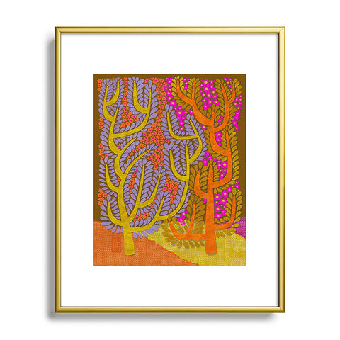 Sewzinski Flowering Trees Metal Framed Art Print