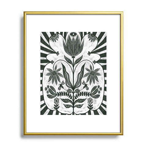 Sewzinski Flowers and Stripes Metal Framed Art Print