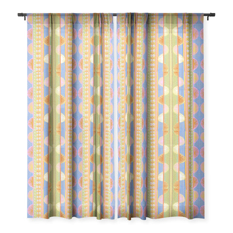Sewzinski Folk Fiesta Pattern Sheer Window Curtain
