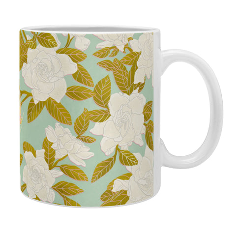Sewzinski Gardenias on Green Coffee Mug