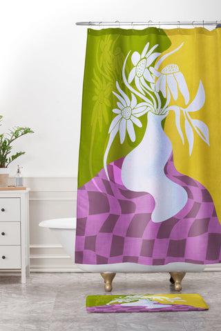 Sewzinski Ghost Vase I Shower Curtain And Mat