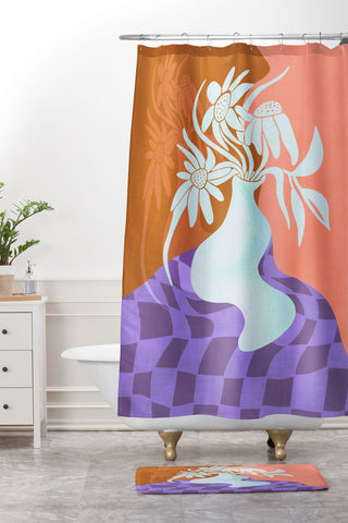 Sewzinski Ghost Vase II Shower Curtain And Mat