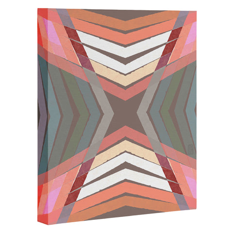 Sewzinski Gray Pink Mod Quilt Art Canvas