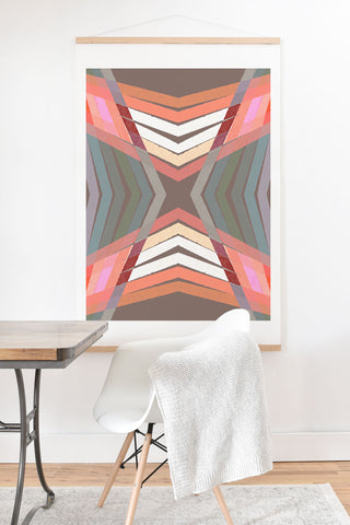 Sewzinski Gray Pink Mod Quilt Art Print And Hanger