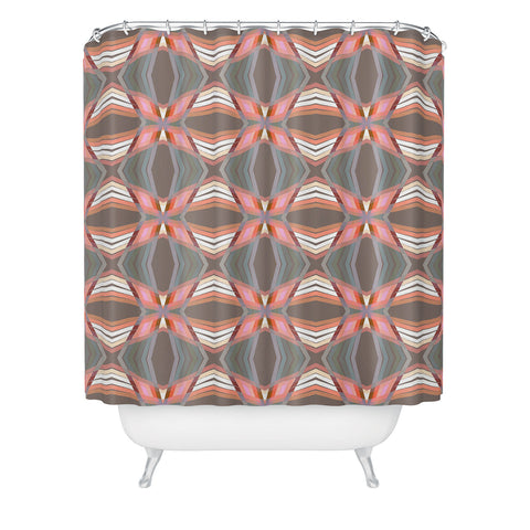 Sewzinski Gray Pink Mod Quilt Shower Curtain
