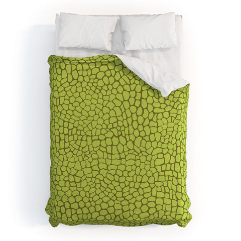 Sewzinski Green Lizard Print Duvet Cover