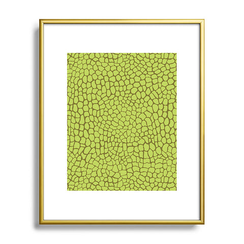 Sewzinski Green Lizard Print Metal Framed Art Print