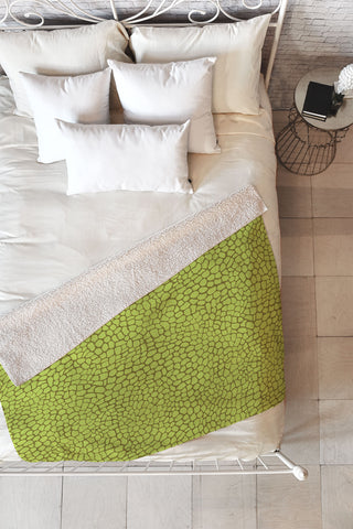 Sewzinski Green Lizard Print Fleece Throw Blanket