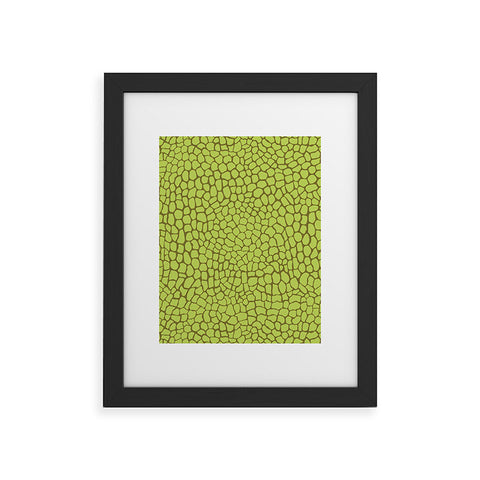 Sewzinski Green Lizard Print Framed Art Print