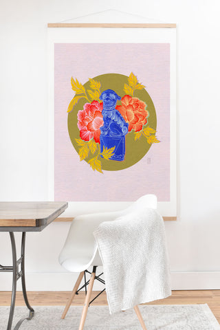Sewzinski Guardian Lions Right Art Print And Hanger