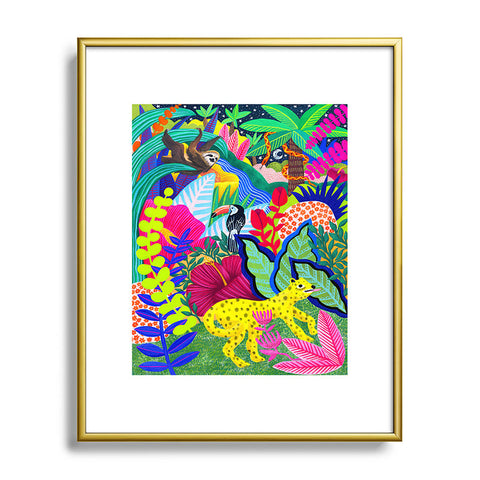 Sewzinski Jungle Animals Metal Framed Art Print