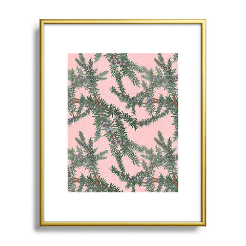 Sewzinski Juniper on Pink Metal Framed Art Print