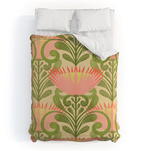 Sewzinski King Protea Pattern Duvet Cover