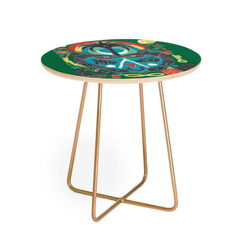 Sewzinski Lucky Charmed Green Round Side Table