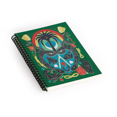 Sewzinski Lucky Charmed Green Spiral Notebook