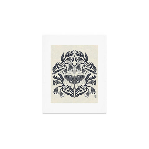 Sewzinski Luna Moth Moonflowers Pattern Art Print
