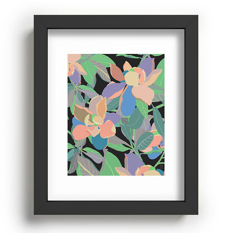 Sewzinski Magnolias on Black Recessed Framing Rectangle