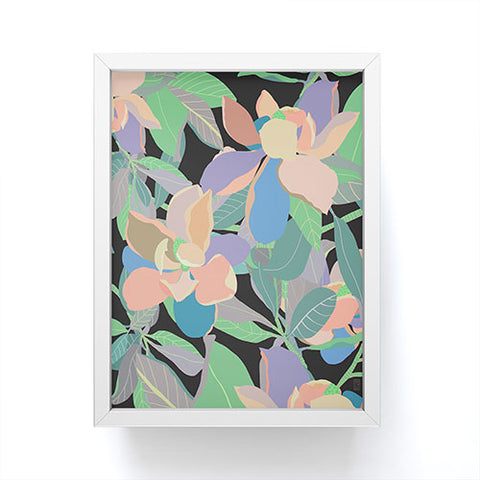 Sewzinski Magnolias on Black Framed Mini Art Print
