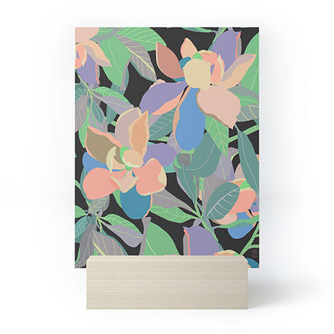 Sewzinski Magnolias on Black Mini Art Print
