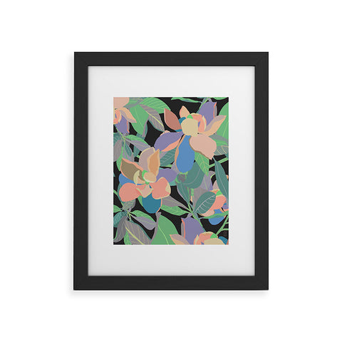 Sewzinski Magnolias on Black Framed Art Print