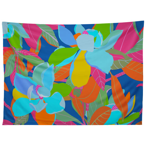 Sewzinski Magnolias on Blue Tapestry