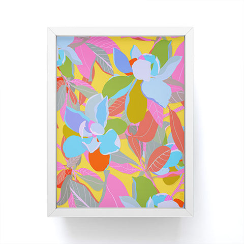 Sewzinski Magnolias on Yellow Framed Mini Art Print