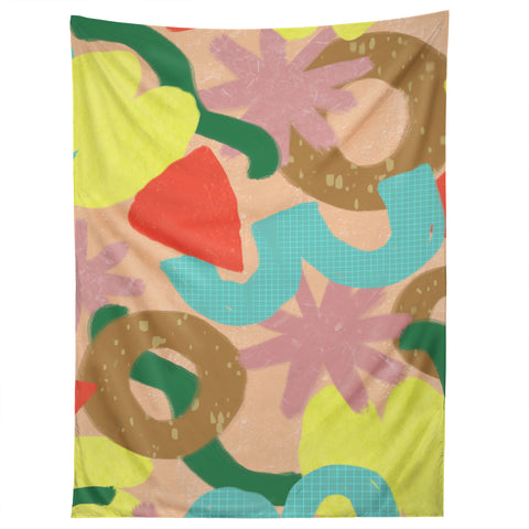 Sewzinski Memphis Shapes on Peach Tapestry