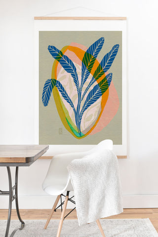 Sewzinski Minimalist Tropical Plant Art Print And Hanger
