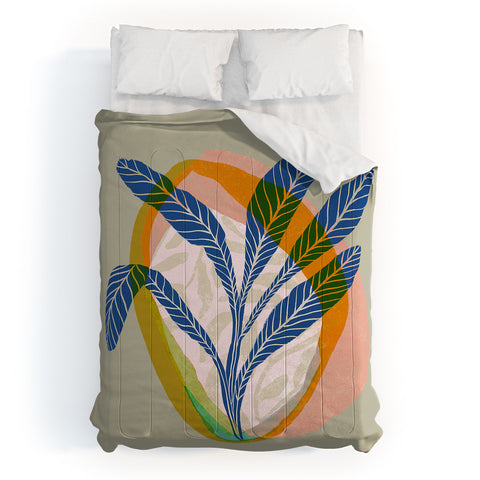 Sewzinski Minimalist Tropical Plant Comforter