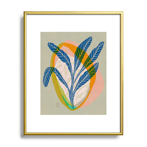 Sewzinski Minimalist Tropical Plant Metal Framed Art Print