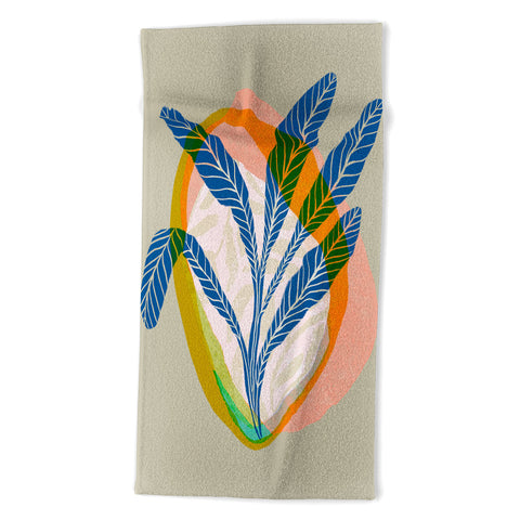 Sewzinski Minimalist Tropical Plant Beach Towel