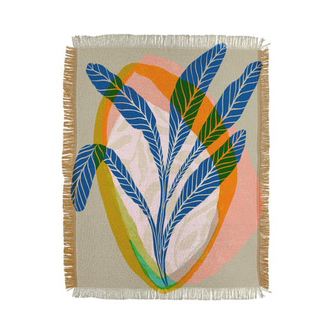 Sewzinski Minimalist Tropical Plant Throw Blanket