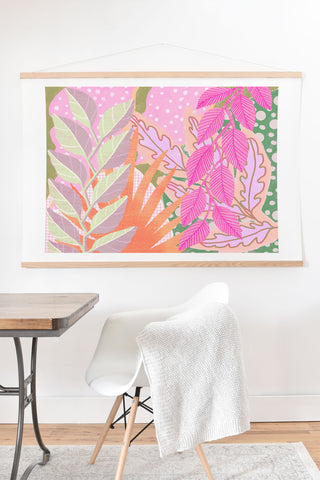 Sewzinski Modern Jungle in Pink Art Print And Hanger