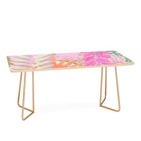 Sewzinski Modern Jungle in Pink Coffee Table