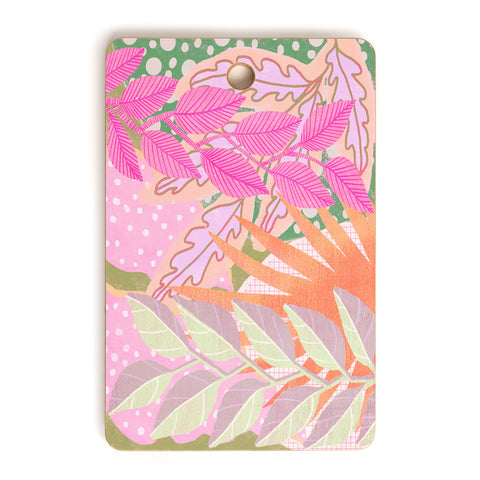 Sewzinski Modern Jungle in Pink Cutting Board Rectangle