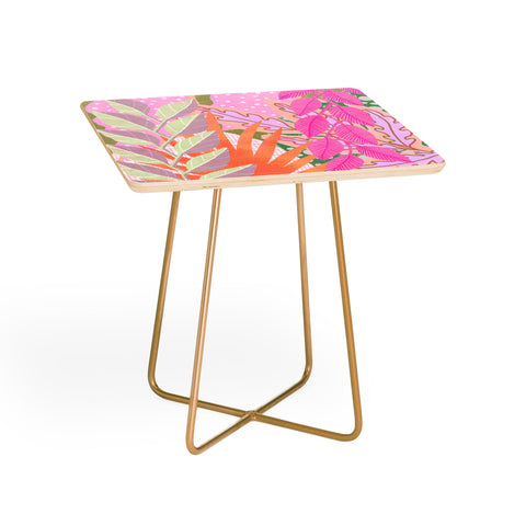 Sewzinski Modern Jungle in Pink Side Table