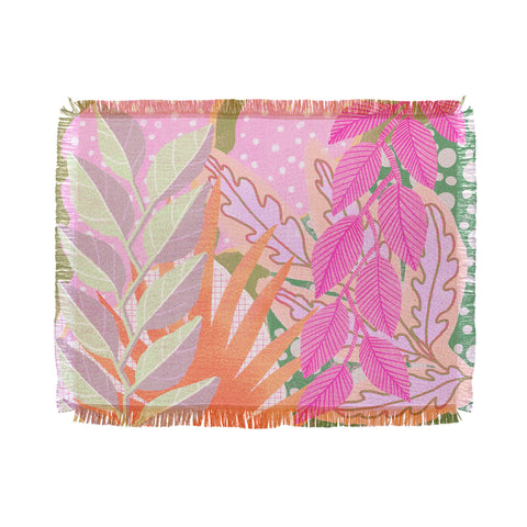 Sewzinski Modern Jungle in Pink Throw Blanket
