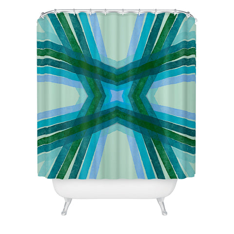 Sewzinski Modern Lines Cool Tones Shower Curtain