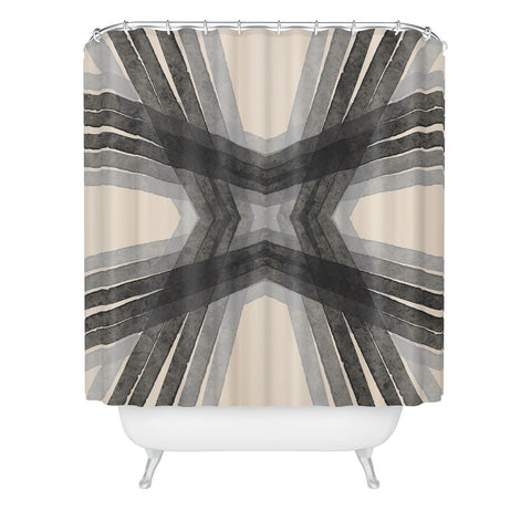 Sewzinski Modern Lines Grays Shower Curtain